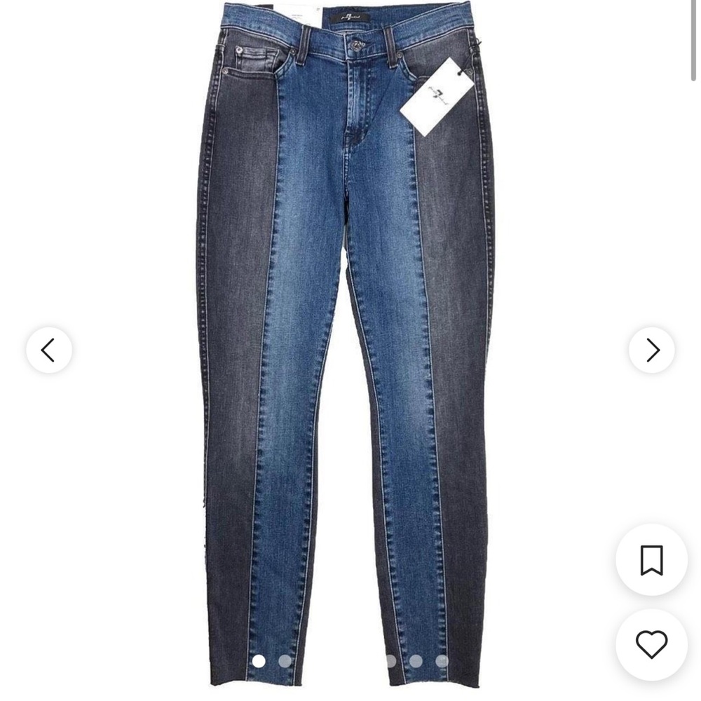 7 For All Mankind Two Tone Skinny Jeans